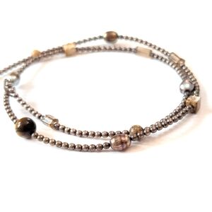 Elegant Silver Beaded Necklace